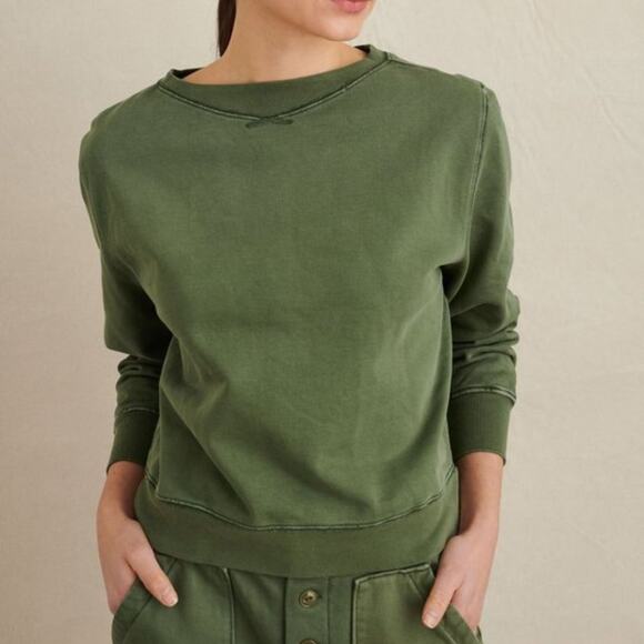 Alex Mill Tops - Alex Mill Lakeside Boatneck Sweatshirt Army Green